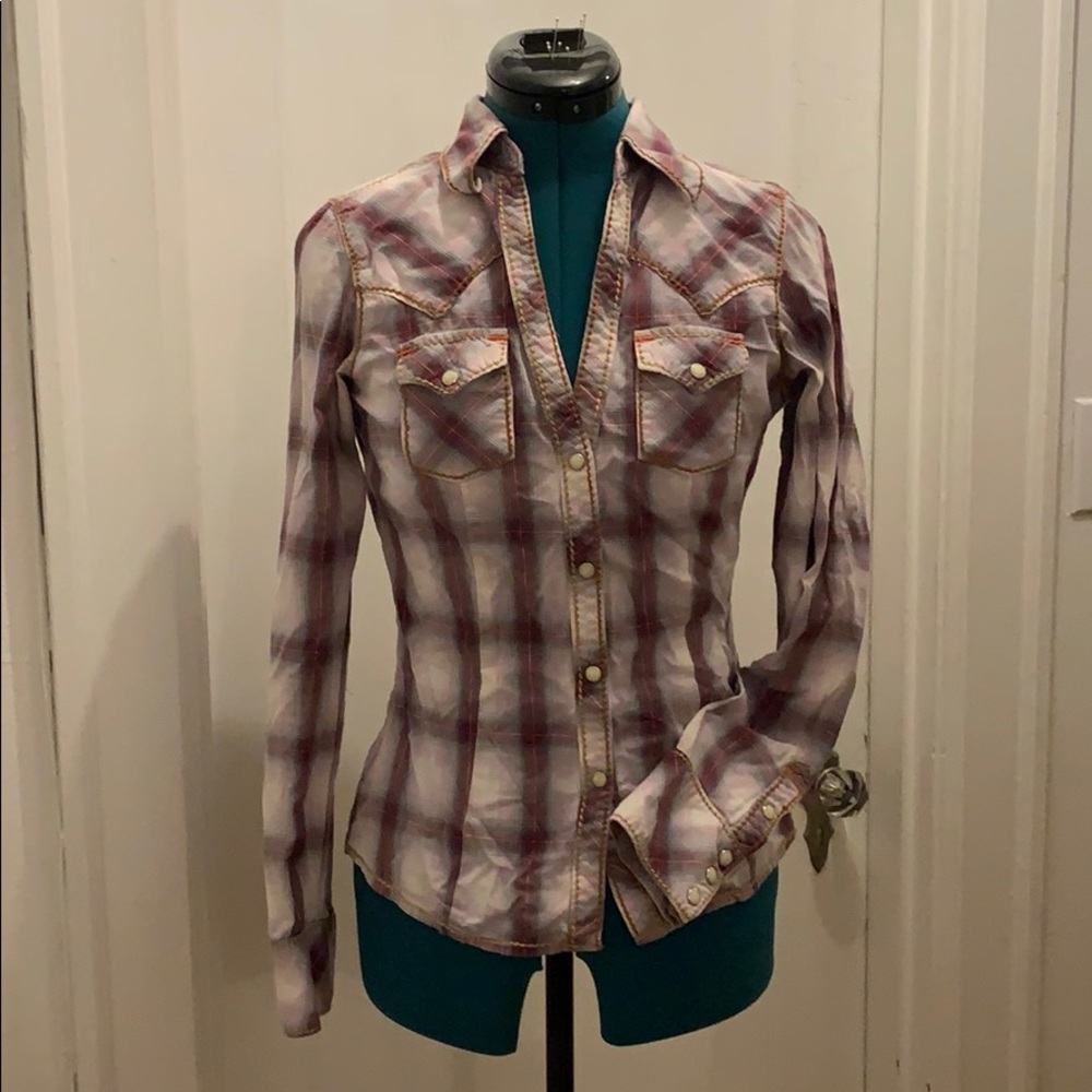True religion Pearl-snap cowgirl blouse